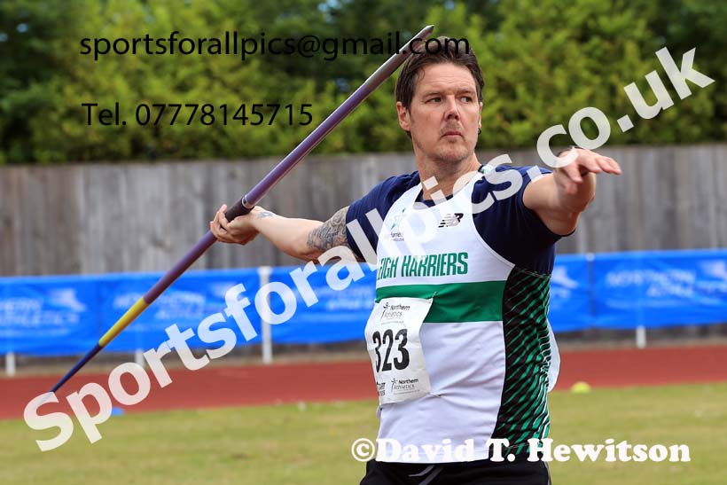 Senior Mens javelin 2024 Northern Senior and Under-20s Track and Field Champs, Middlesbrough.  Photo: David T. Hewitson/Sports for All Pics